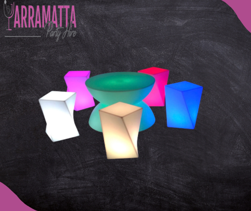 LED Twist Cubes & Coffee Table Set