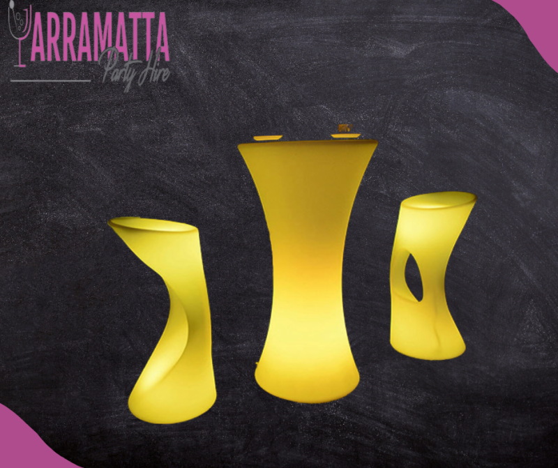 LED Cocktail Table & Stools Set #2