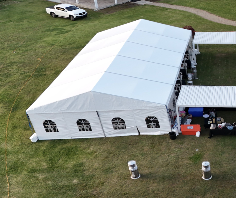 8mx18m White Framed Marquee