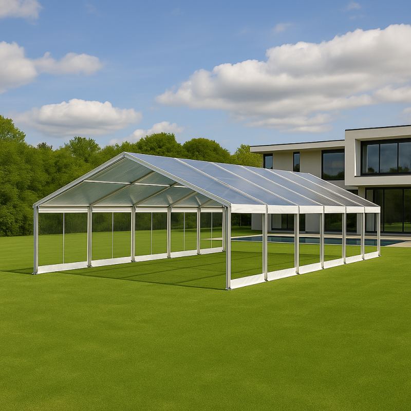 10mx18m Clear Framed Marquee