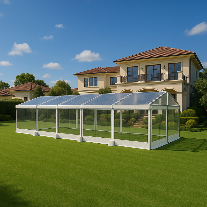 5mx15m Clear Framed Marquee