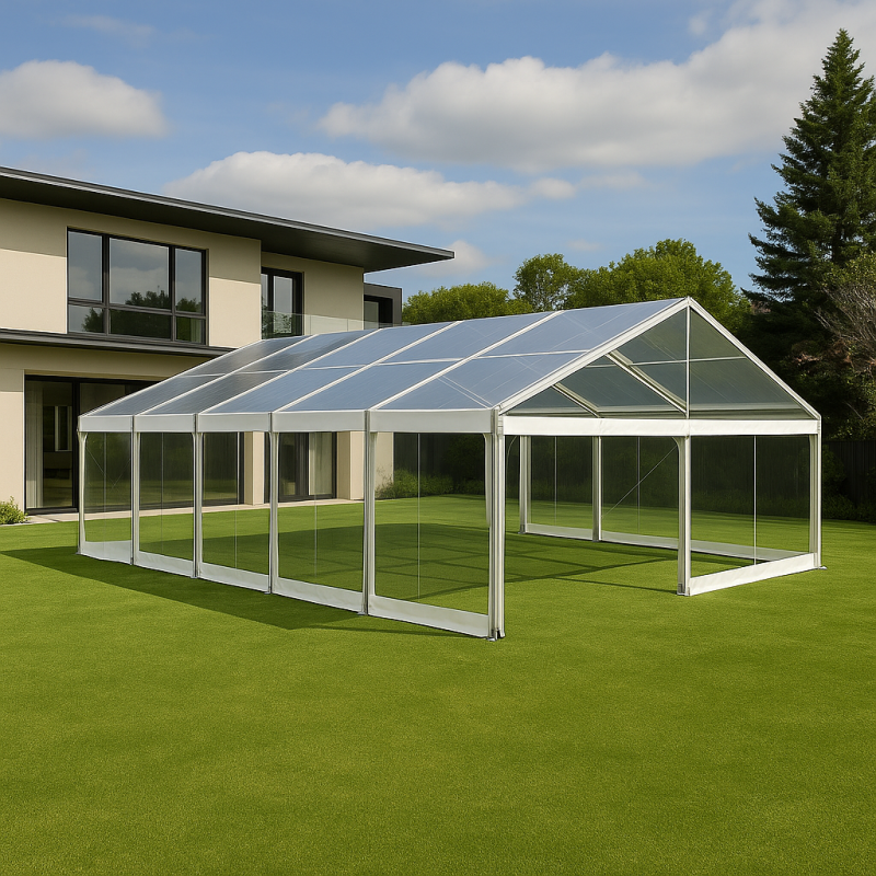 6mx15m Clear Framed Marquee