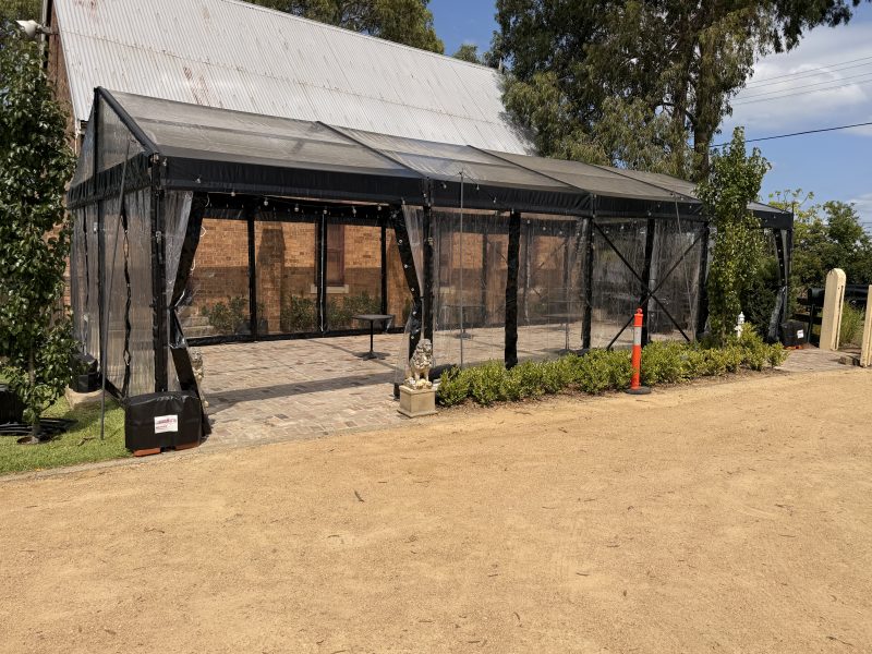 Black Framed Marquee With Clear Ceiling 6m x 12m