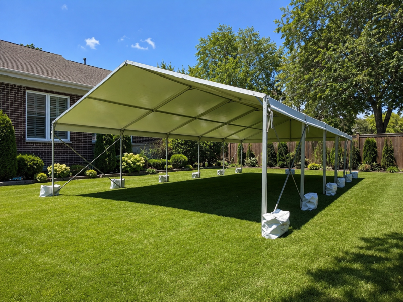 6m x 18m White Framed Marquee