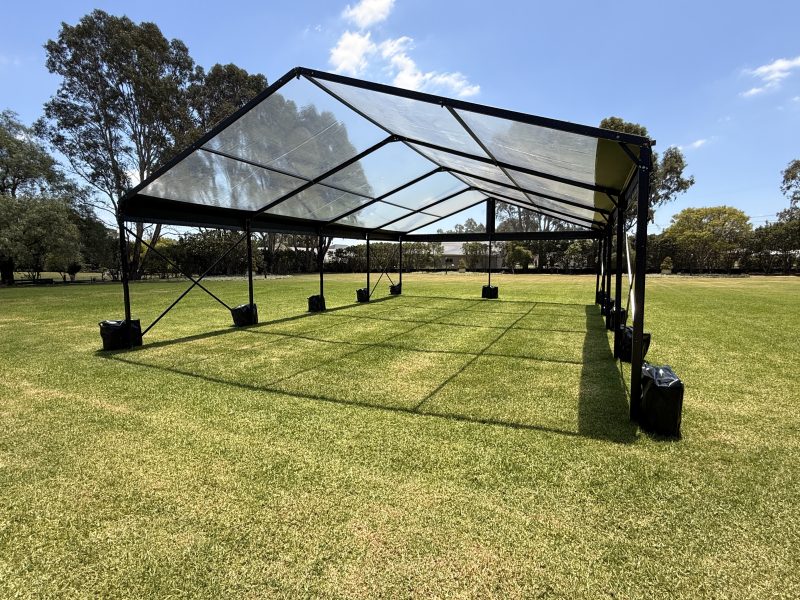 Black Framed Marquee With Clear Ceiling 8m x 12m