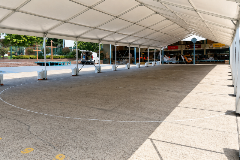 10m x 33m White Framed Marquee